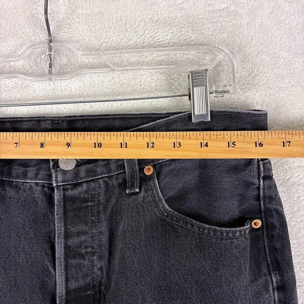 VTG Levis 501 Jeans Mens 34x32 (32x30) Sulphur Black 0660 Button Fly Made in USA